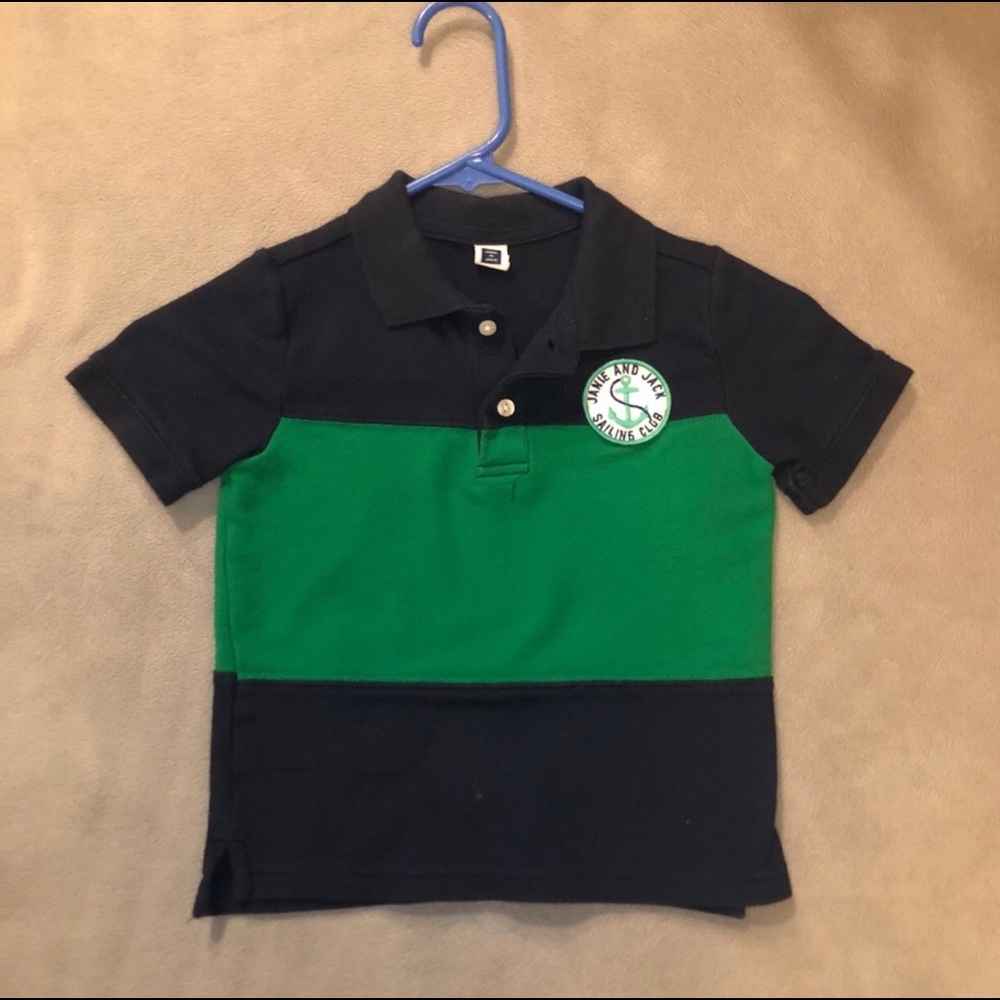 Blue and green Janie and jack polo